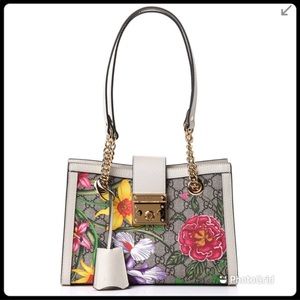 Gucci Flora GG Supreme Padlock Chain Bag New in Box